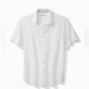 Men's Tommy Bahama Nova Wave Short-Sleeve Button down Shirt XL white NWT